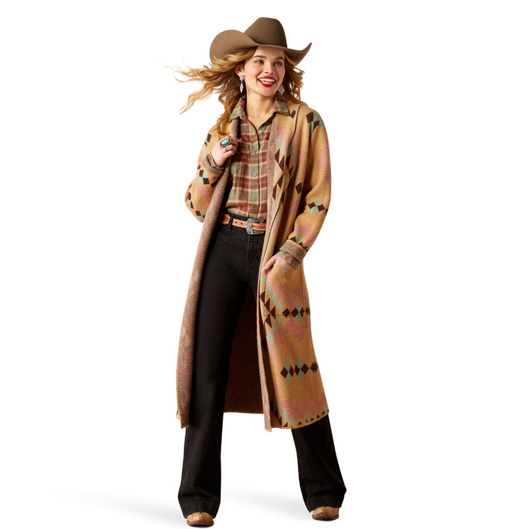 Ariat Women's Sunset Chic Blanket Coat - Spark Geo Jacquard