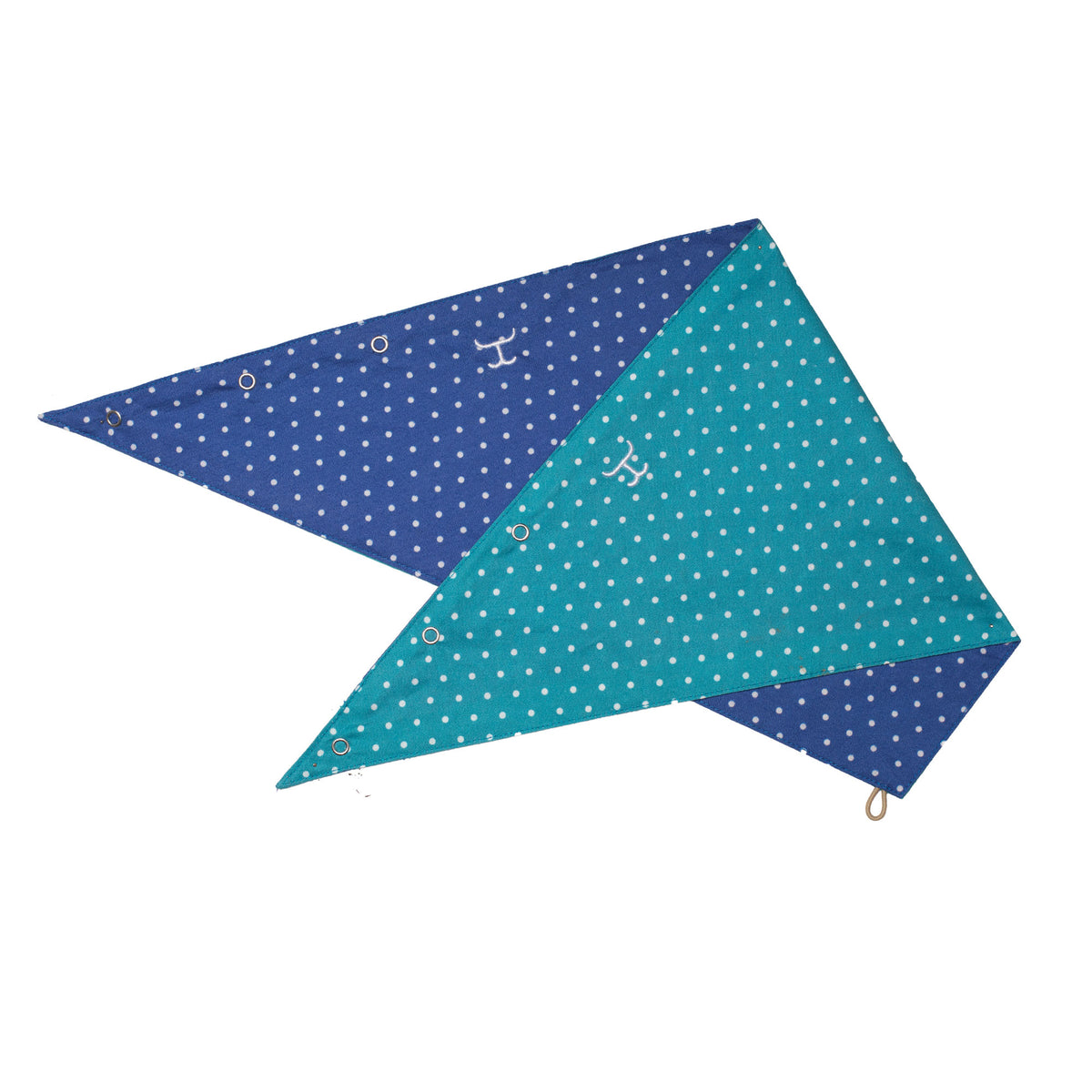 Just Country Carlee Double Sided Scarf - Bay Teal Spots / Deep Ultramarine Blue Spots