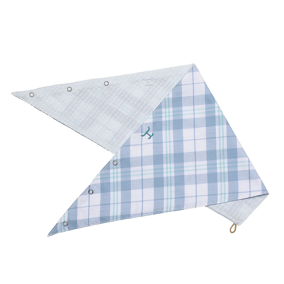 Just Country Carlee Double Sided Scarf - Bluebell & White Plaid/Arctic Ice