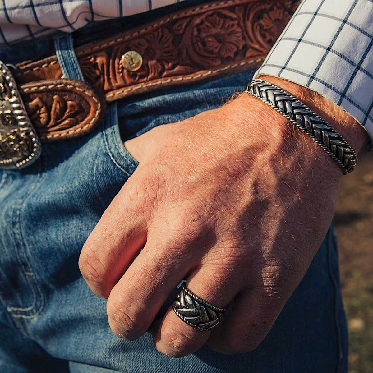 Montana Silversmiths Midnight Weave Cuff Bracelet