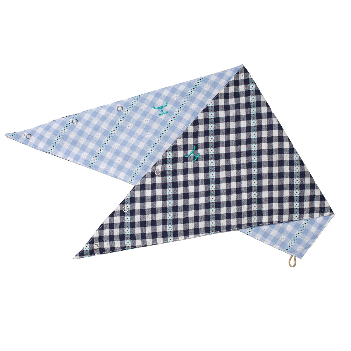 Just Country Carlee Double Sided Scarf - Patriot Blue & White / Vista Blue & White Check
