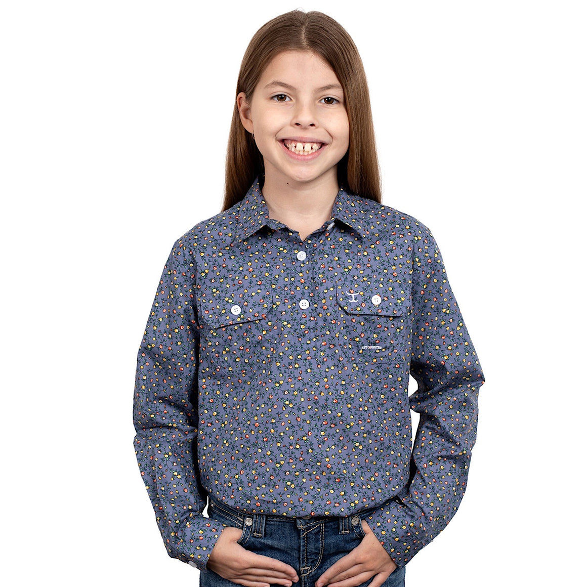 Just Country Girls Harper Shirt Periwinkle Mini Rose