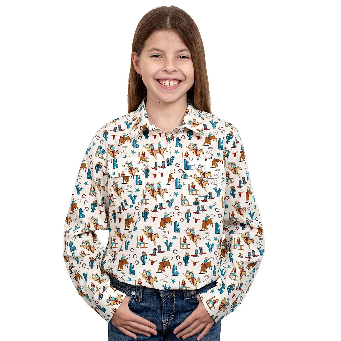 Just Country Girls Harper Shirt Cream Rodeo Girl