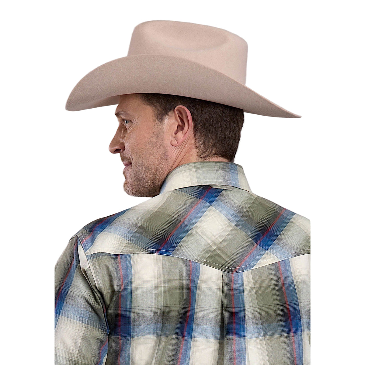 Roper Men’s Amarillo Collection Shirt - Evergreen Plaid