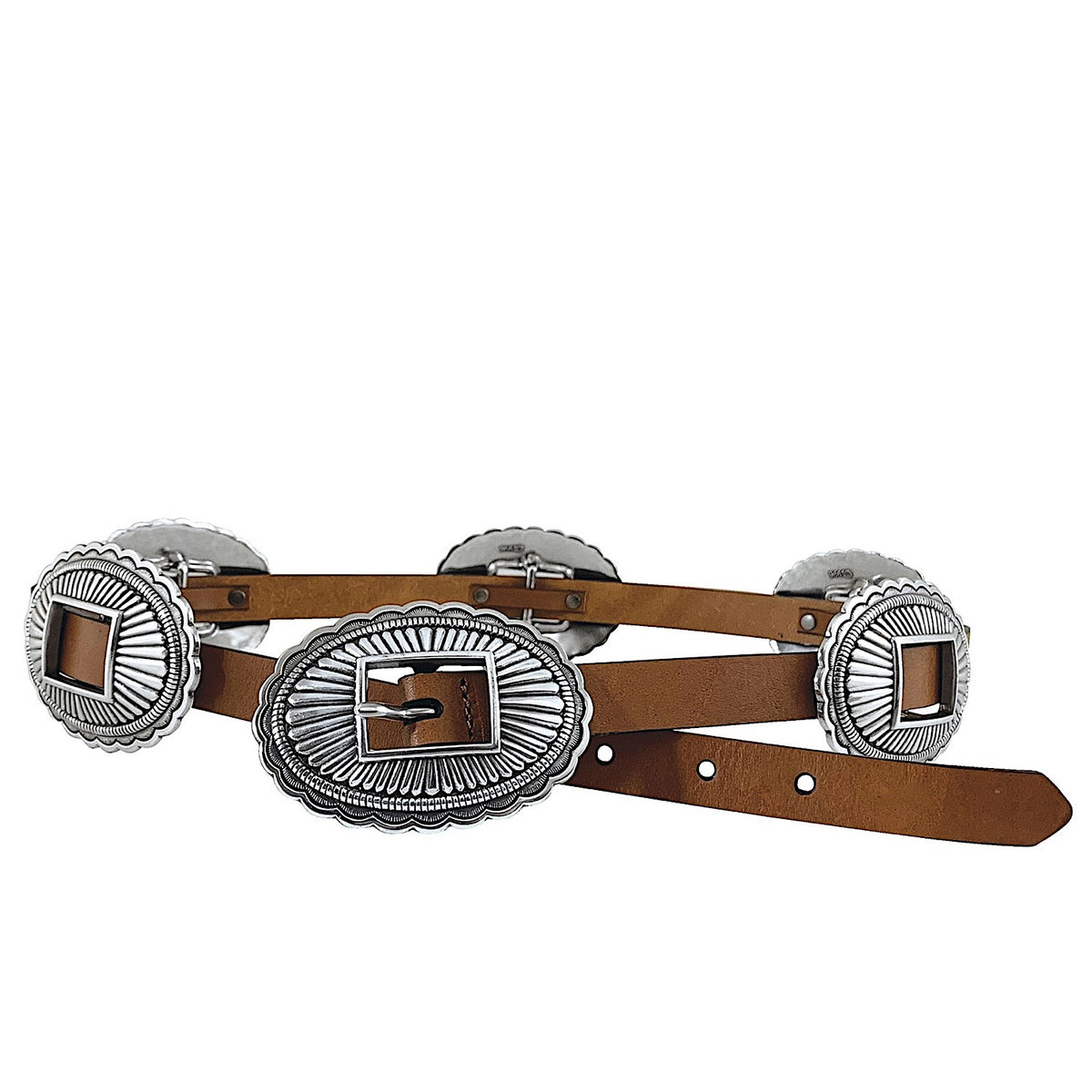 Roper Women's Oval Conchos Belt - Cognac