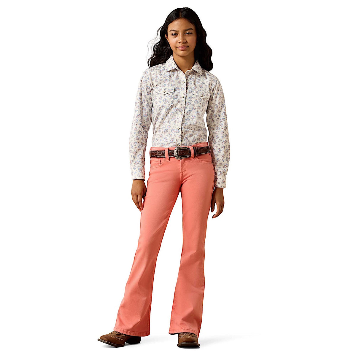Ariat Girl's Ella Flare Jeans - Peach