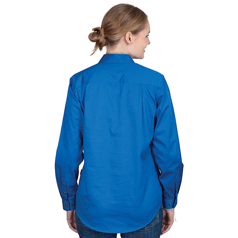 Just Country Women’s Jahna Half Button Work Shirt - Nautical Blue