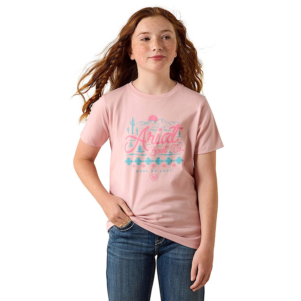 Ariat Girl's Southwest Sunset T-Shirt - Dusty Rose