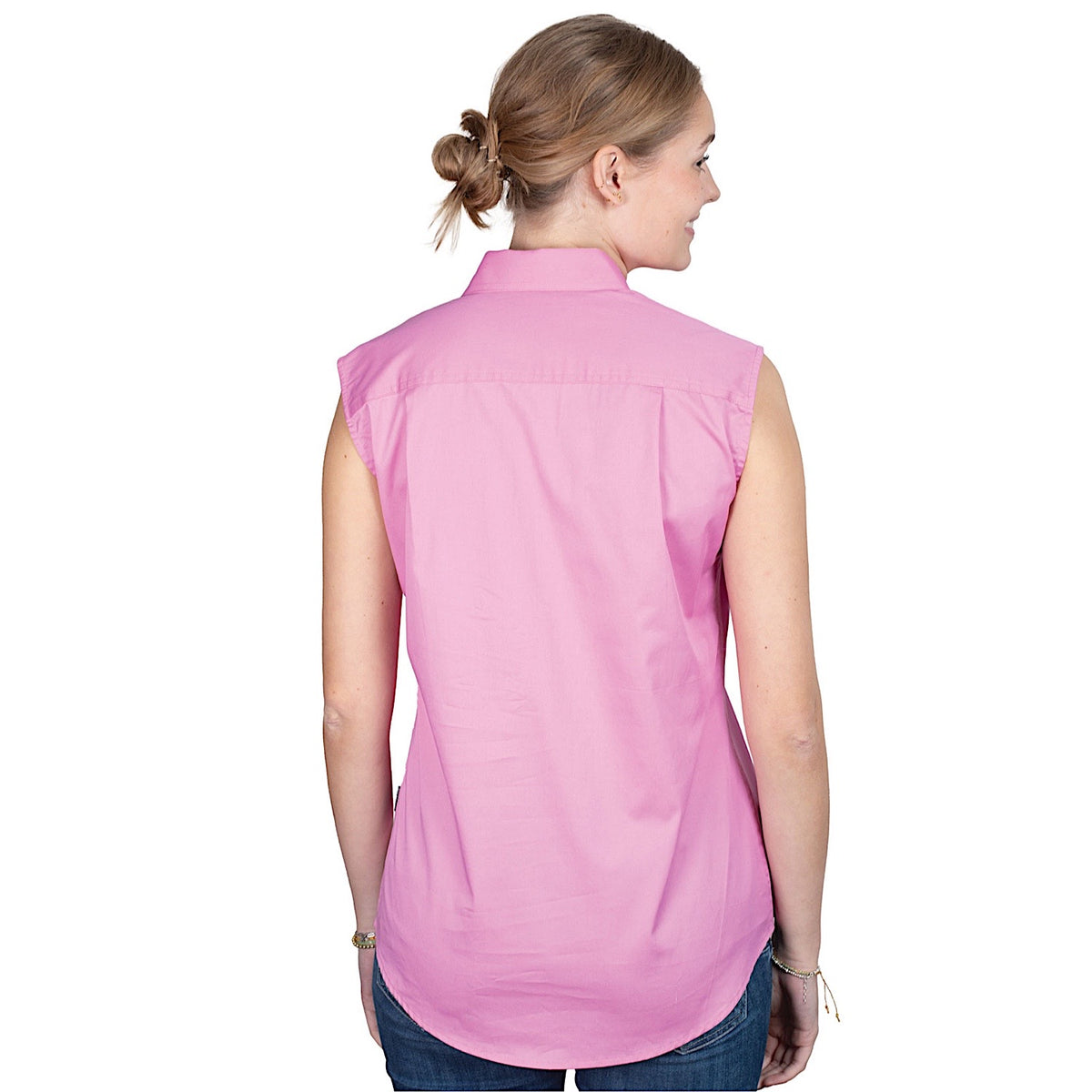 Just Country Women’s Kerry Half Button Sleeveless Workshirt - Musk