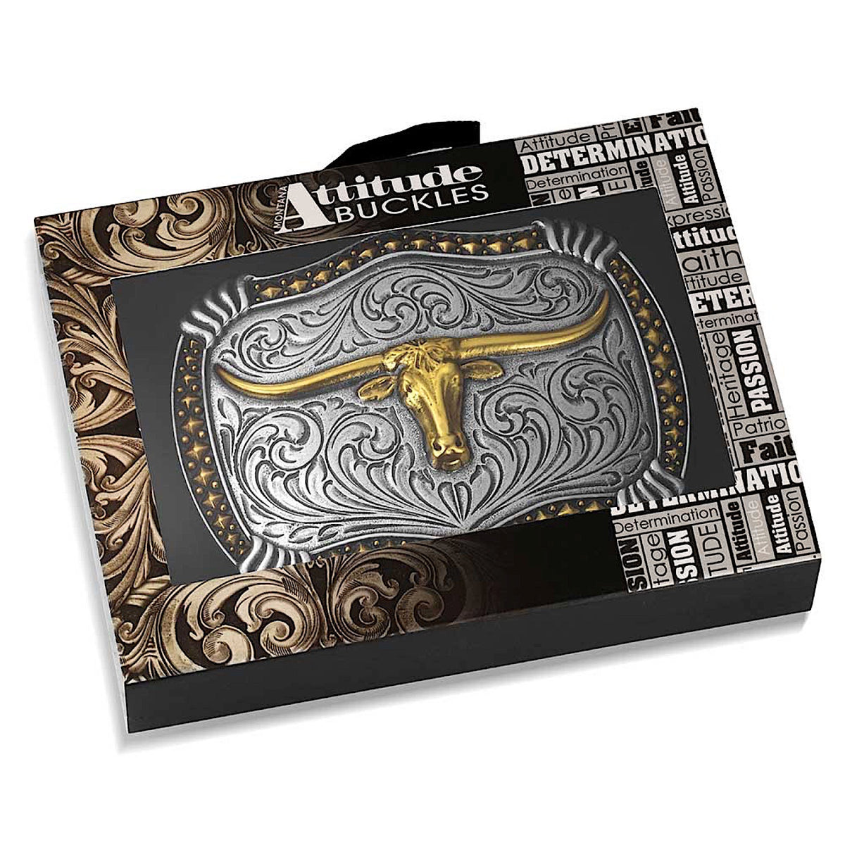Montana Silversmiths Attitude Longhorn Buckle - Longhorn Legacy