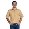 Just Country Mens Adam 1/2 Button Short Sleeve Work Shirt - Sand