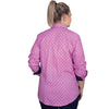 Just Country Women's Abbey Full Button Work Shirt - Radiant Orchid Dots/Navy Dots