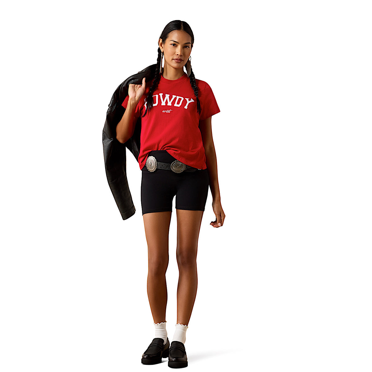 Ariat Women's Collegiate Howdy T Shirt - Crimson/White