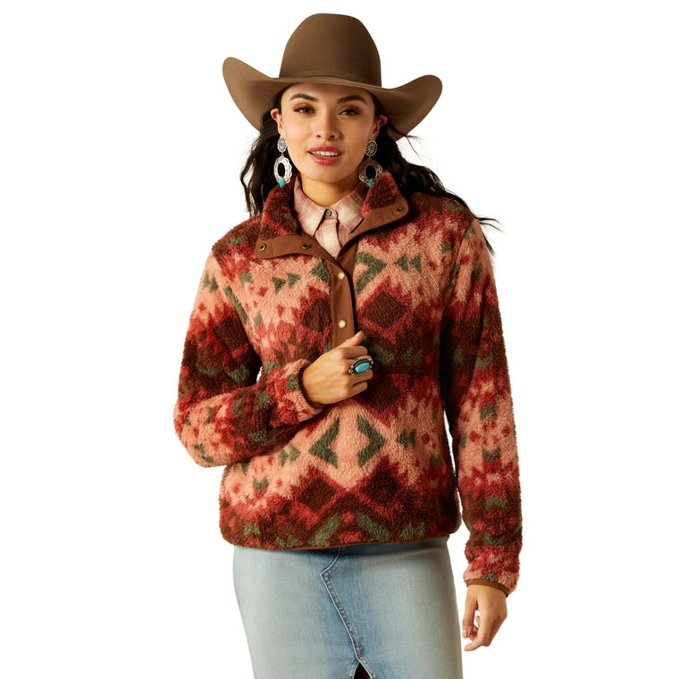 Ariat Women's Berber Snap Front Sweatshirt - Plainsview Print