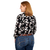 Just Country Womens Abbey Full Button Print Work Shirt Black Lilies