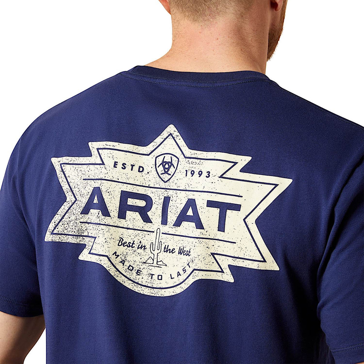Ariat Men's Mesa Motif Lockup T-Shirt - Medieval Blue
