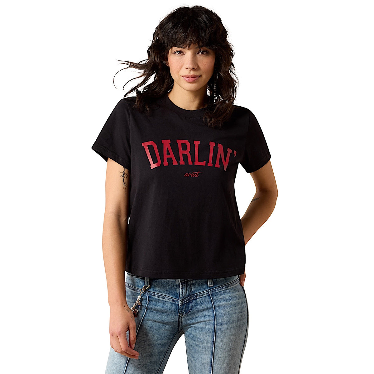 Ariat Women's Collegiate Darlin T-Shirt - Black/Garnet