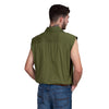 Just Country Mens Jack 1/2 Button Sleeveless Work Shirt - Olive