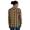 Just Country Womens Abbey Full Button Print Work Shirt Mustard/Navy Plaid