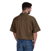 Just Country Mens Adam 1/2 Button Short Sleeve Work Shirt - Bark