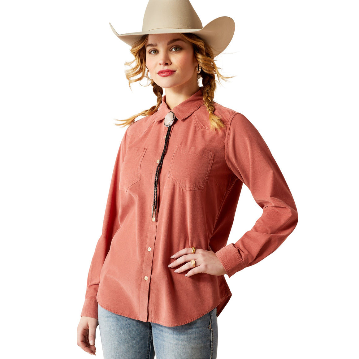Ariat Women's Billie Jean Corded Shirt - Light Mahogany