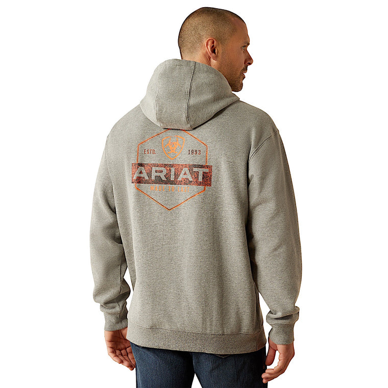 Ariat Men's Bold Hex Hoodie - Grey Heather