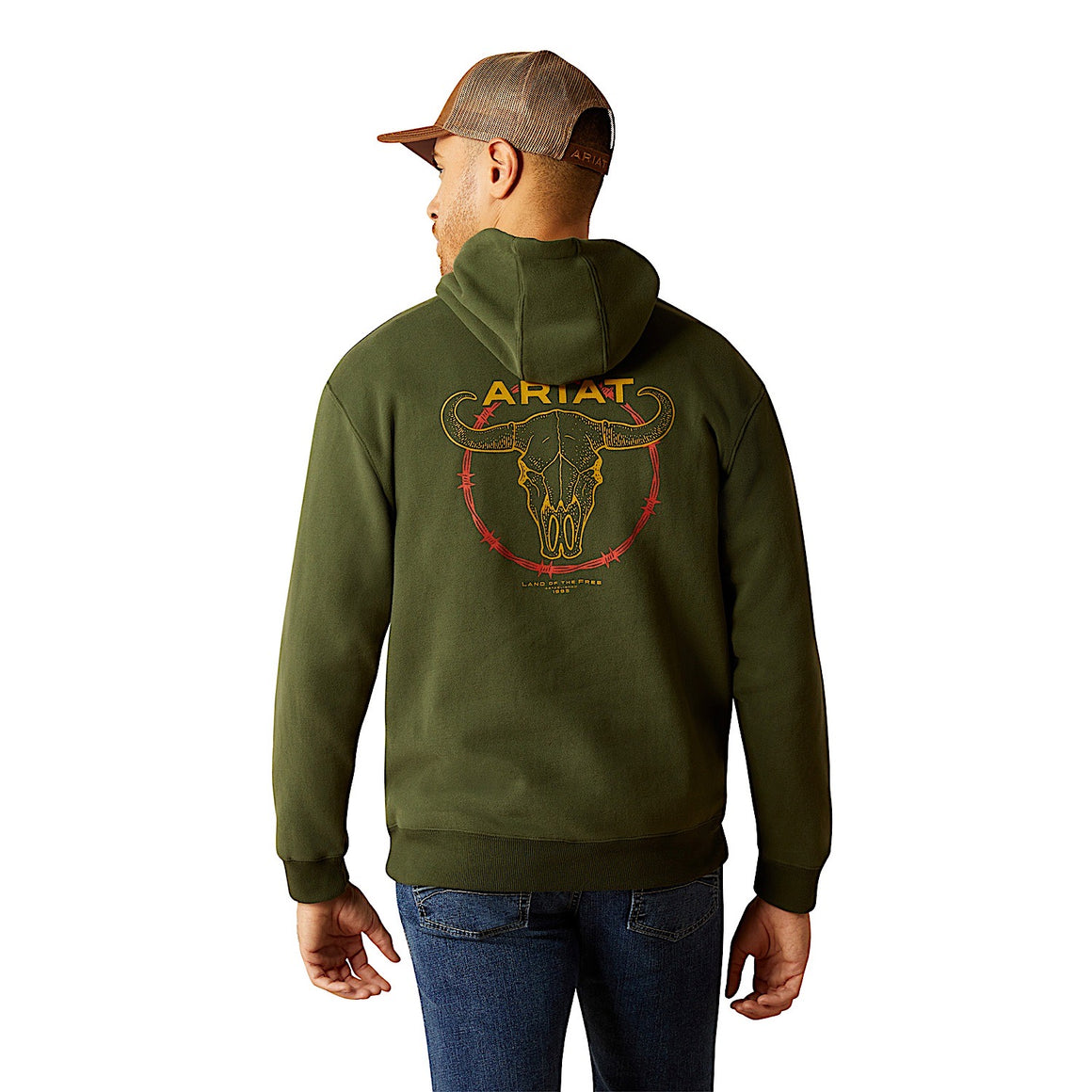 Ariat Men's Barbwire Skull Hoodie - Dark Green