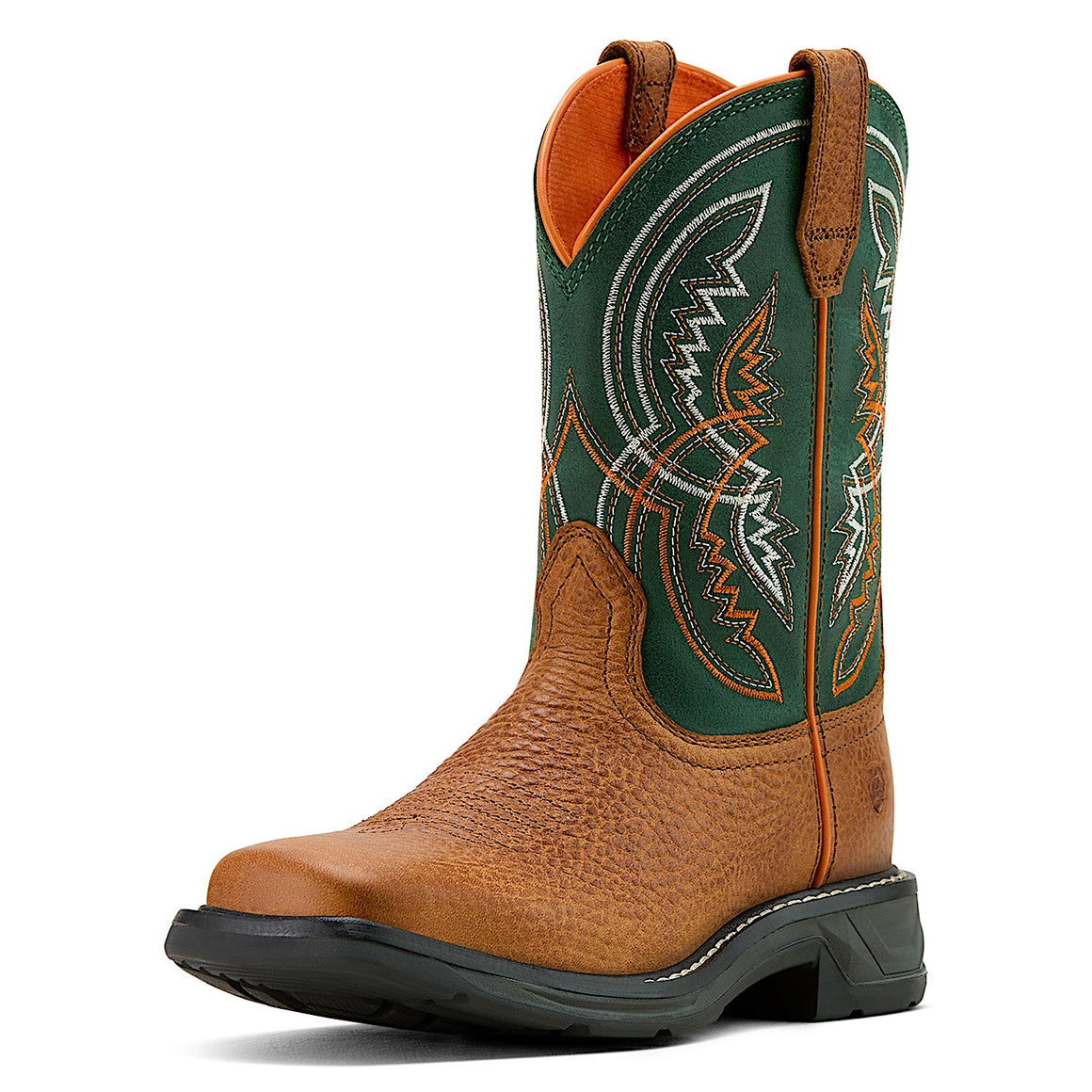 Ariat Youth Workhog XT Coil Western Boot - Honey Tan/Lucky Clover