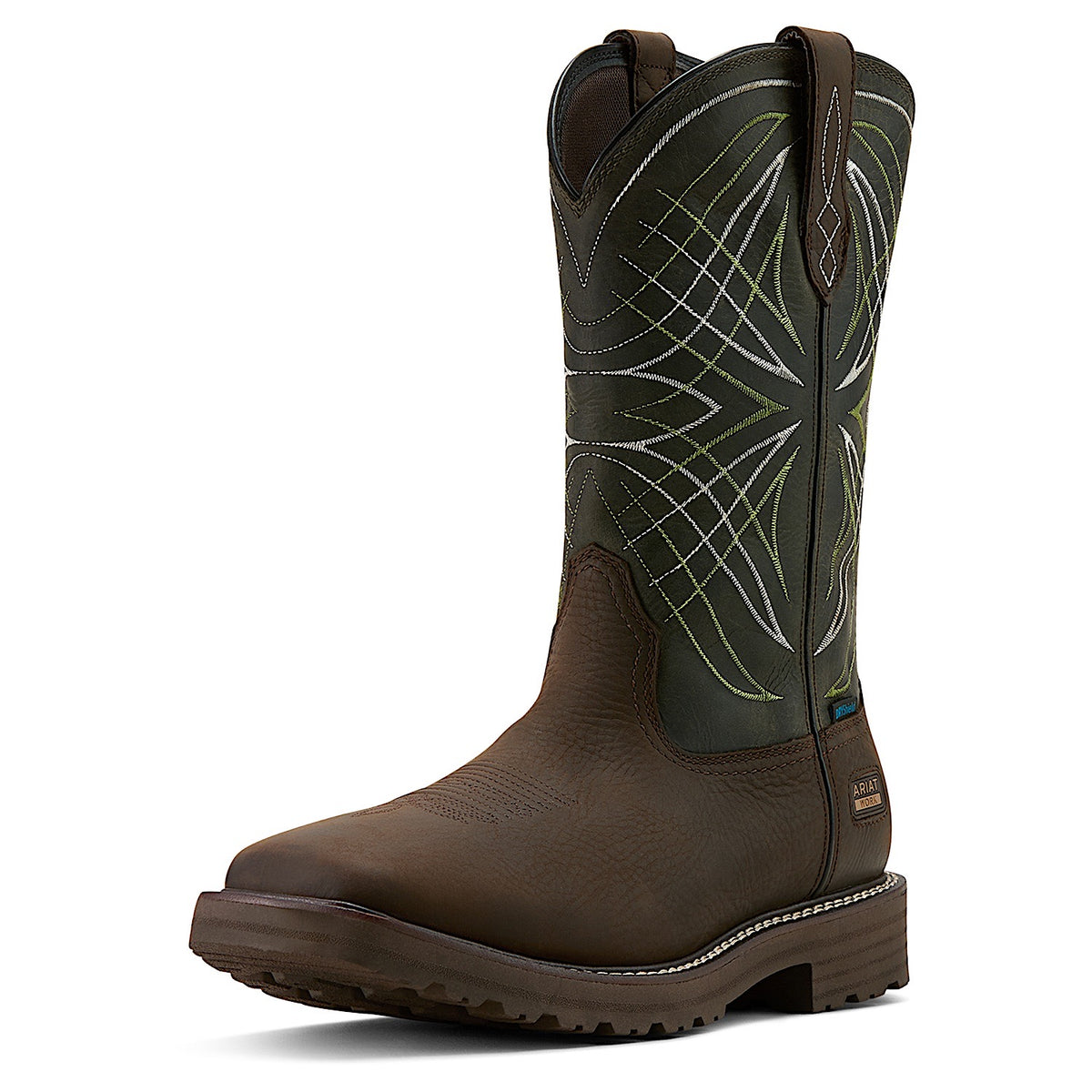 Ariat Men's Activator Waterproof Work Boot - Dark Brown/Green