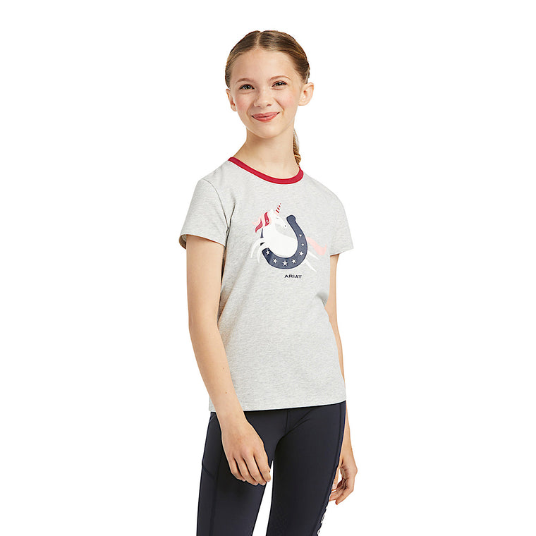 Ariat Kid's Unicorn Moon T-Shirt - Heather Grey