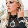 Montana Silversmiths Romancing the Stone Turquoise Squash Blossom Earrings