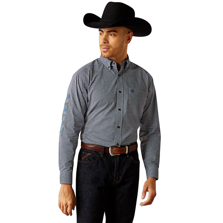 Ariat Men's Team Keenan Classic Fit Shirt - Blue/Navy Blue