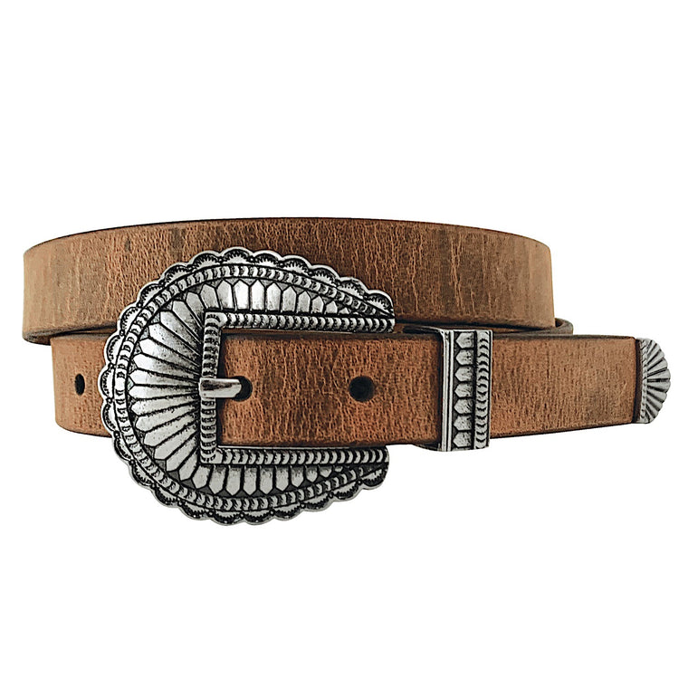 Roper Women's 1 1/4" Distressed Leather Belt - Brown