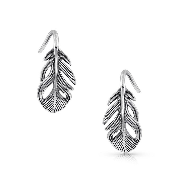 Montana Silversmiths Tiny Feather Hook Earrings