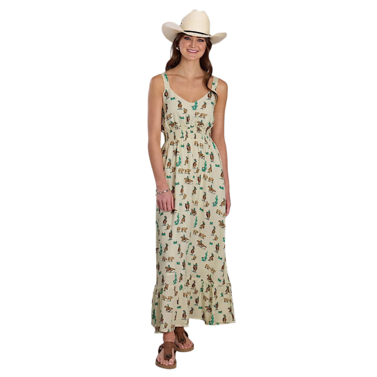 Roper Women's Five Star Collection Sleeveless Dress - Print White