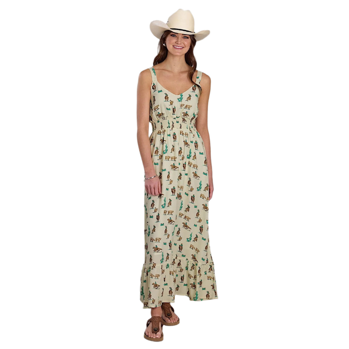 Roper Women's Five Star Collection Sleeveless Dress - Print White