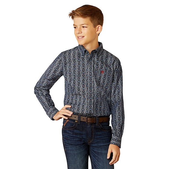 Ariat Kids Rochard Shirt - Chambray Blue