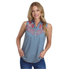 Roper Women's Studio West Collection Sleeveless Blouse - Solid Blue