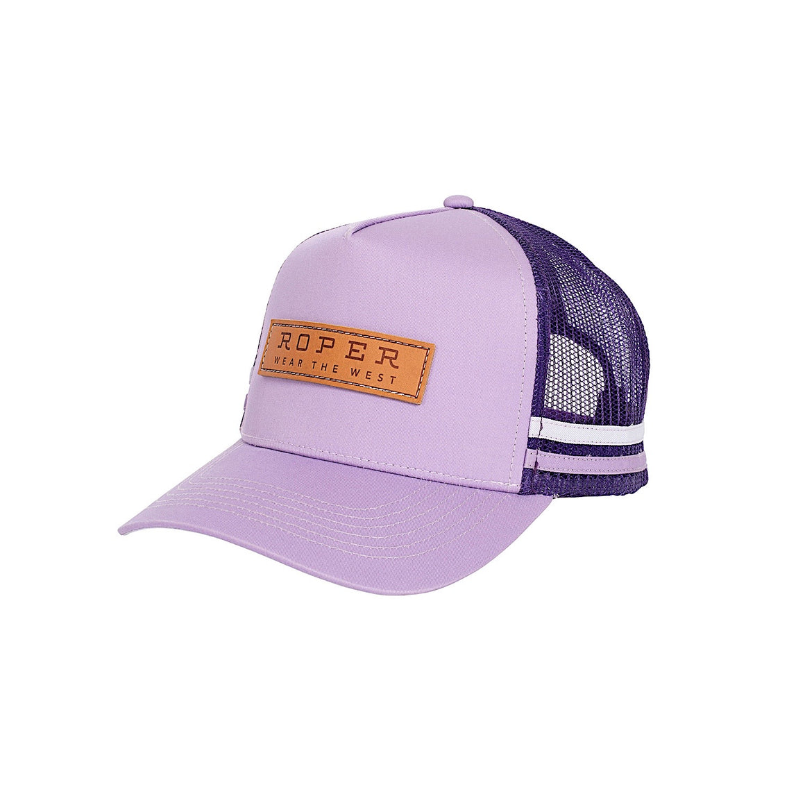 Roper Leather Patch Trucker Cap - Violet