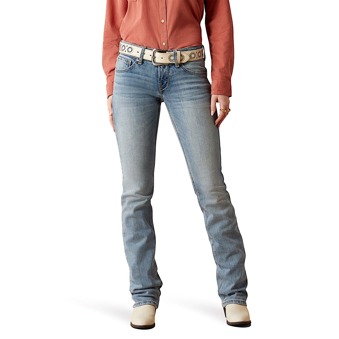 Ariat Women's Mid Rise Mallory Straight Leg Jean - Oklahoma