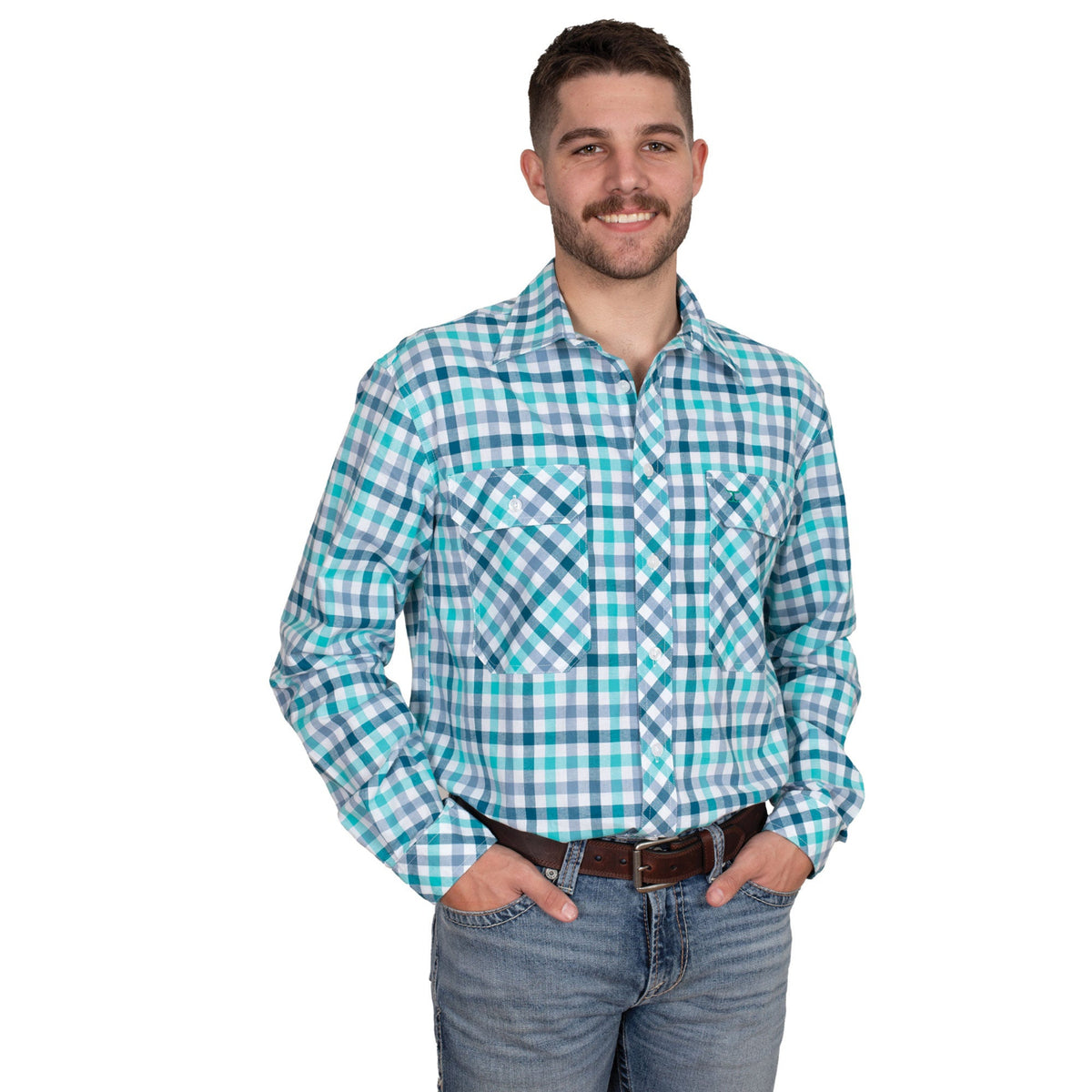 Just Country Men's Austin Full Button Print Workshirt