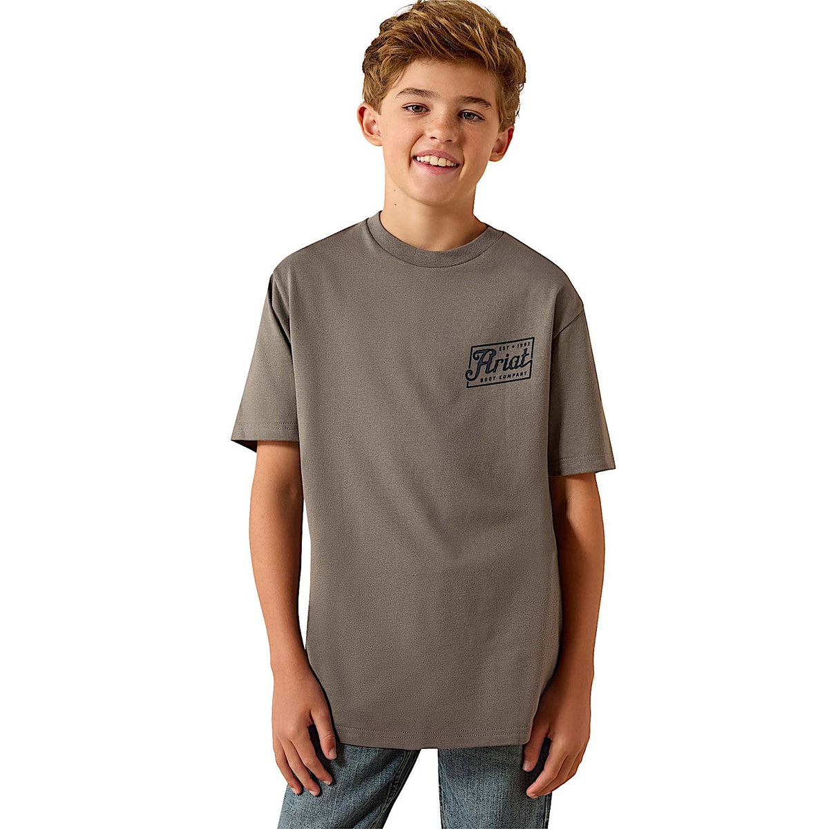 Ariat Boy's Patriot T-Shirt - Smoked Pearl