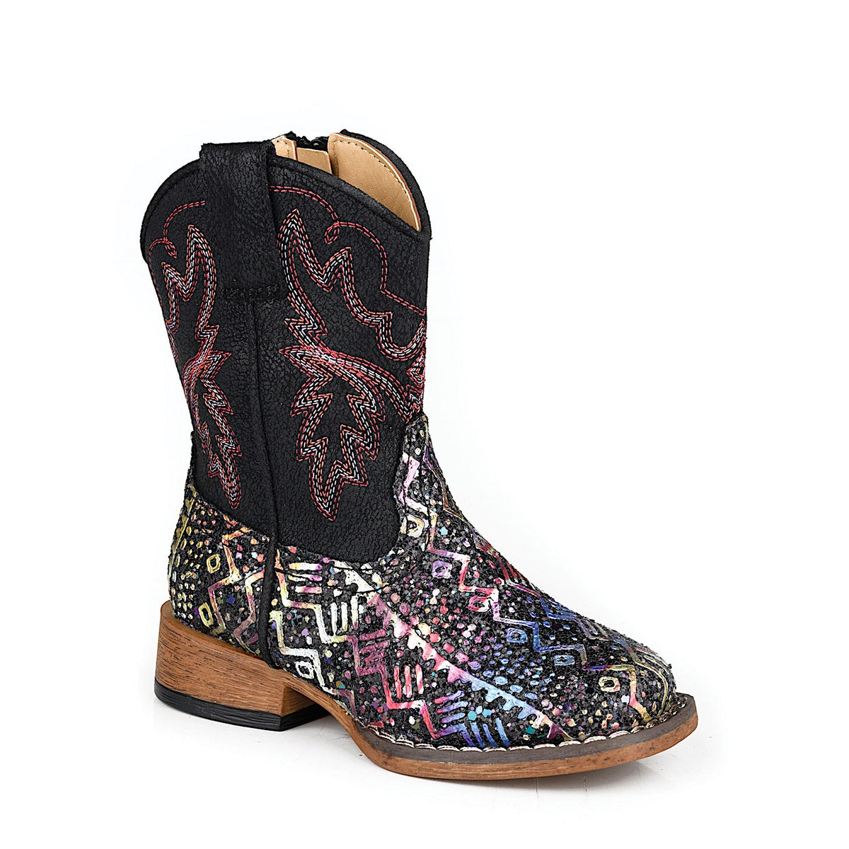 Roper TODDLER Glitter Aztec II - Black Glitter/Black