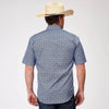 Roper Men's Amarillo Collection Short Sleeve Shirt - Blue