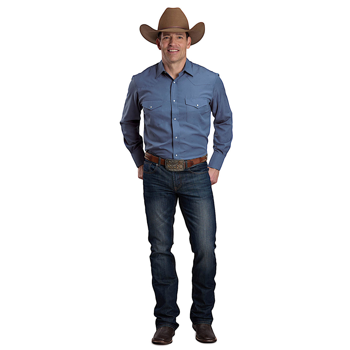 Roper Men's Karman Classic 80/20 Collection Shirt - Blue