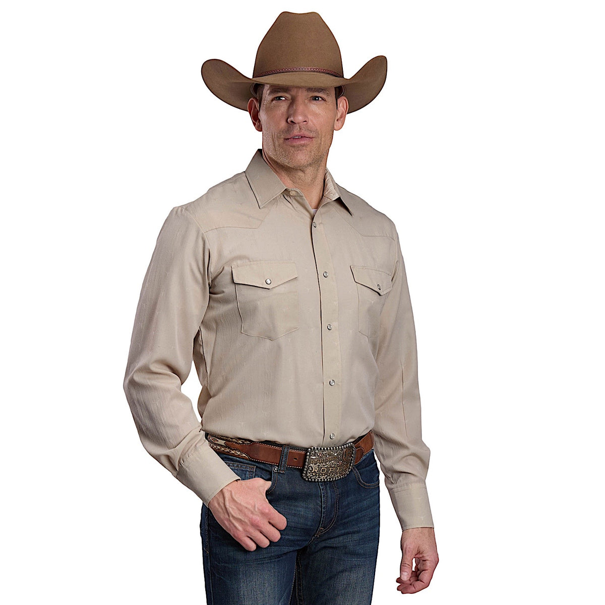 Roper Men's Karman Classic 80/20 Collection Shirt - Tan