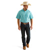 Ariat Men's Wrinkle Free Sterling Short Sleeve Shirt - Blue Radiance