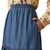 Ariat Women's Chambray Tier Skirt - Medium Blue