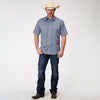 Roper Men's Amarillo Collection Short Sleeve Shirt - Blue