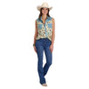 Roper Women's Five Star Collection Sleeveless Blouse - Print White